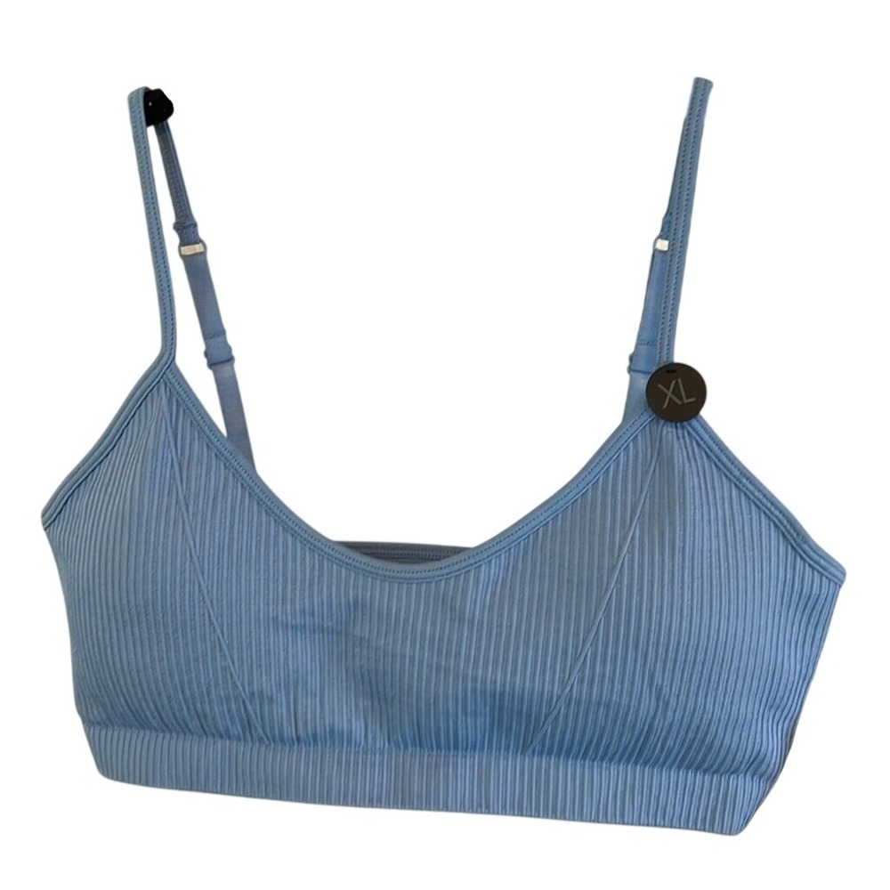 Cotton‎ On Body NWT Seamless Tiny Crop Iced Sky Rib Blue Padded Sports Bar XL